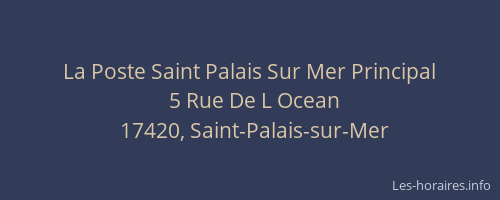 La Poste Saint Palais Sur Mer Principal