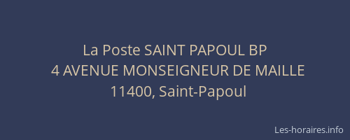 La Poste SAINT PAPOUL BP