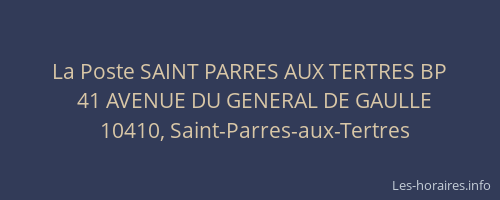 La Poste SAINT PARRES AUX TERTRES BP
