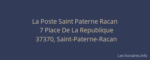 La Poste Saint Paterne Racan