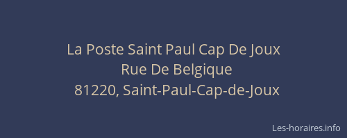 La Poste Saint Paul Cap De Joux