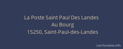 La Poste Saint Paul Des Landes