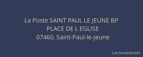 La Poste SAINT PAUL LE JEUNE BP