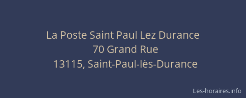 La Poste Saint Paul Lez Durance