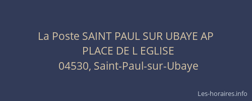 La Poste SAINT PAUL SUR UBAYE AP