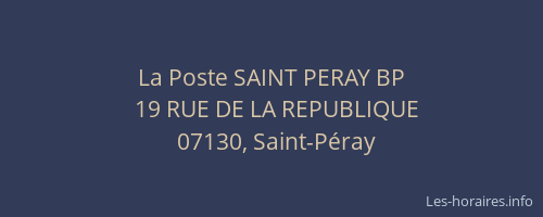 La Poste SAINT PERAY BP