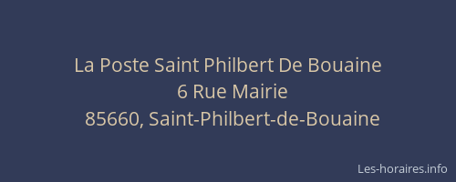 La Poste Saint Philbert De Bouaine