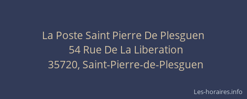 La Poste Saint Pierre De Plesguen