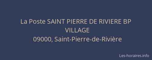 La Poste SAINT PIERRE DE RIVIERE BP