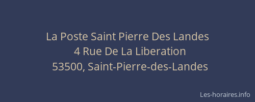 La Poste Saint Pierre Des Landes