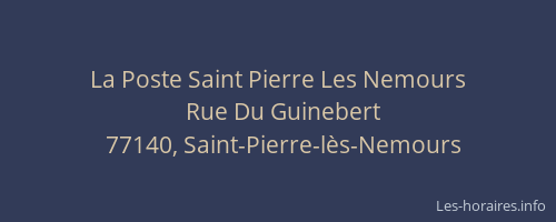 La Poste Saint Pierre Les Nemours