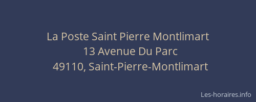 La Poste Saint Pierre Montlimart