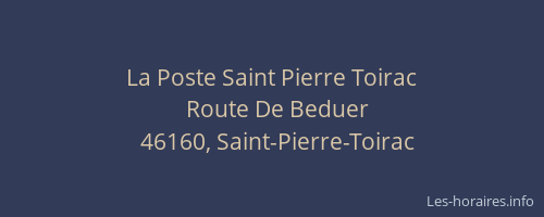 La Poste Saint Pierre Toirac