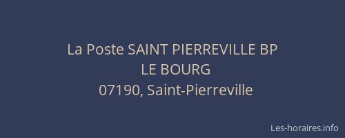 La Poste SAINT PIERREVILLE BP