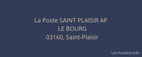 La Poste SAINT PLAISIR AP