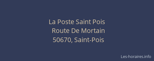 La Poste Saint Pois