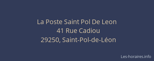 La Poste Saint Pol De Leon