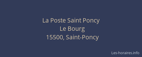 La Poste Saint Poncy