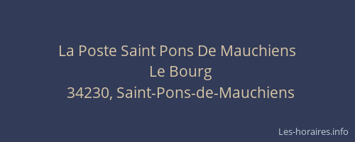 La Poste Saint Pons De Mauchiens