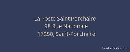 La Poste Saint Porchaire
