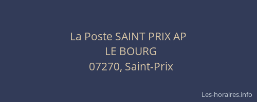 La Poste SAINT PRIX AP