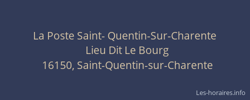 La Poste Saint- Quentin-Sur-Charente