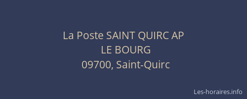 La Poste SAINT QUIRC AP