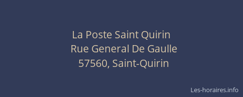 La Poste Saint Quirin