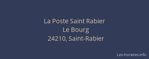 La Poste Saint Rabier