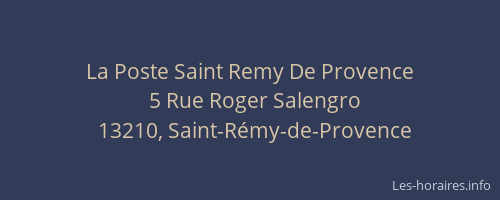 La Poste Saint Remy De Provence