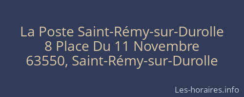 La Poste Saint-Rémy-sur-Durolle