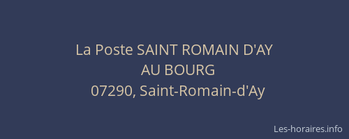 La Poste SAINT ROMAIN D'AY