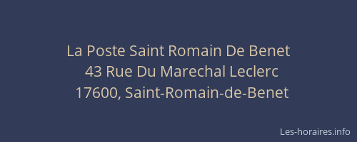 La Poste Saint Romain De Benet