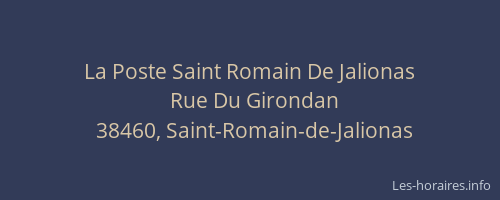 La Poste Saint Romain De Jalionas