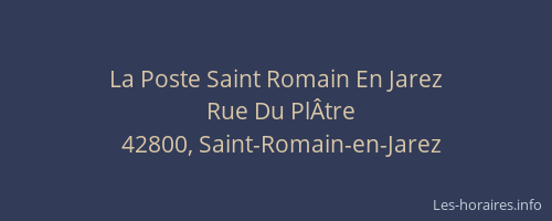 La Poste Saint Romain En Jarez