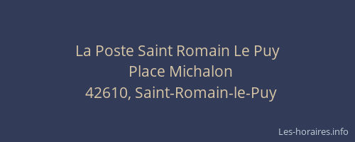 La Poste Saint Romain Le Puy