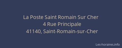 La Poste Saint Romain Sur Cher