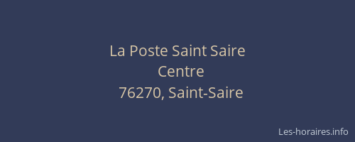 La Poste Saint Saire