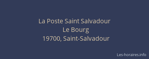 La Poste Saint Salvadour