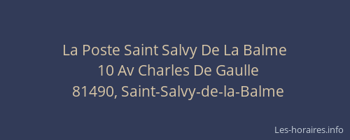 La Poste Saint Salvy De La Balme