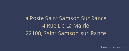 La Poste Saint Samson Sur Rance
