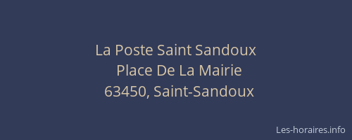 La Poste Saint Sandoux