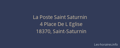 La Poste Saint Saturnin