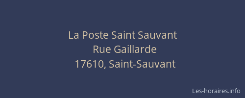 La Poste Saint Sauvant