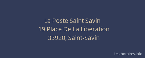 La Poste Saint Savin