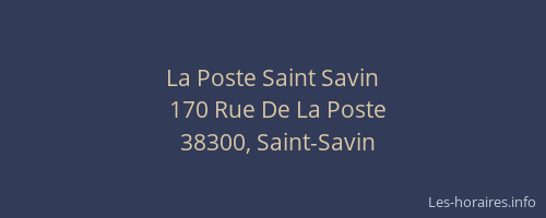 La Poste Saint Savin