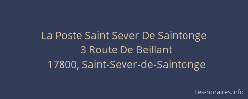 La Poste Saint Sever De Saintonge