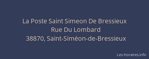 La Poste Saint Simeon De Bressieux