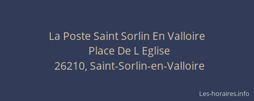 La Poste Saint Sorlin En Valloire