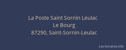 La Poste Saint Sornin Leulac